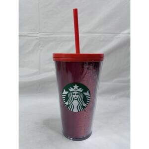 Starbucks Exclusive Holiday 2020 Red Glitter/ red 16oz Tumbler Cup Grande